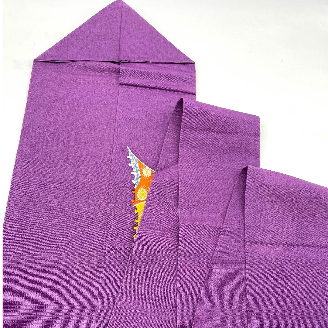 Nagoya obi, shell purple, Toyama pattern, Kyo-Bingata, obi length 371cm, pure silk, B rank, point pattern, casual, purple, 1124004574320, Nagoya style