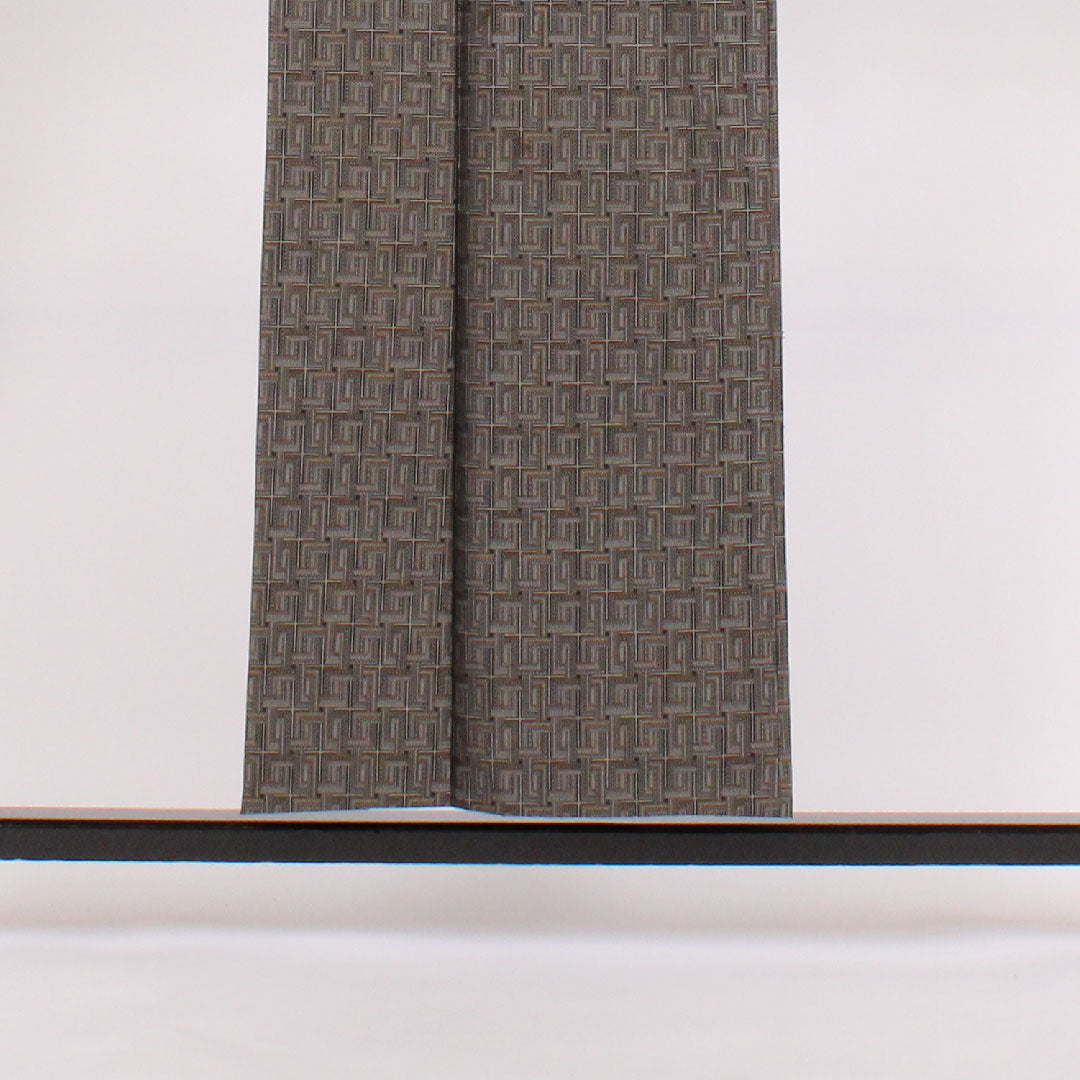 ウール 身丈154.4cm 裄丈63cm 格子柄 ウール Aランク 単衣 黒系 1116000383210