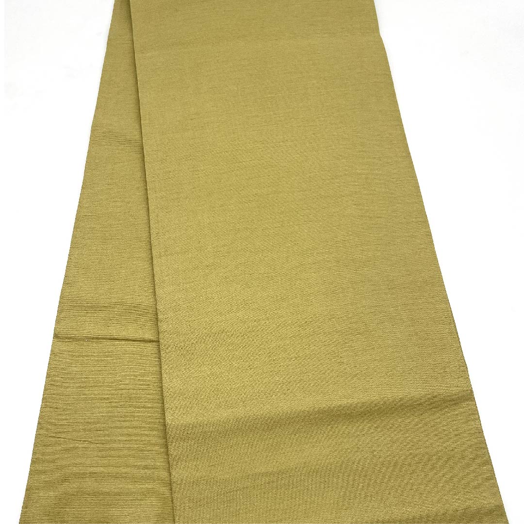 袋帯 梨子色(なしいろ) とんぼ 桔梗 染め帯 帯丈456cm 正絹 Aランク ポイント柄 カジュアル 緑系 1123008863419