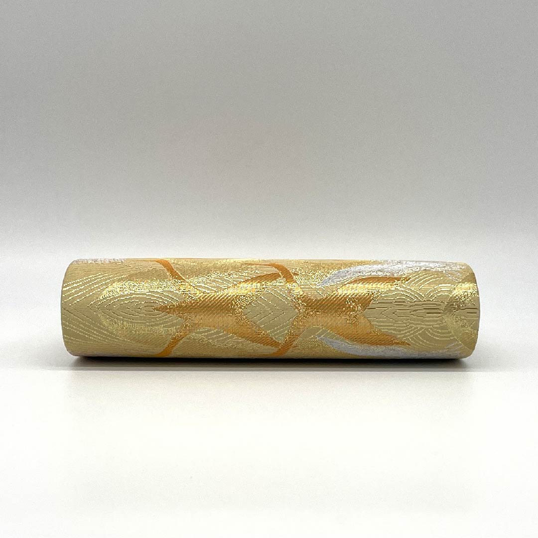 (Like New) Formal Zori and Bag Set, Grade A, 2-Way, Crane Design, Size M, Gold Finish, 1133000283321