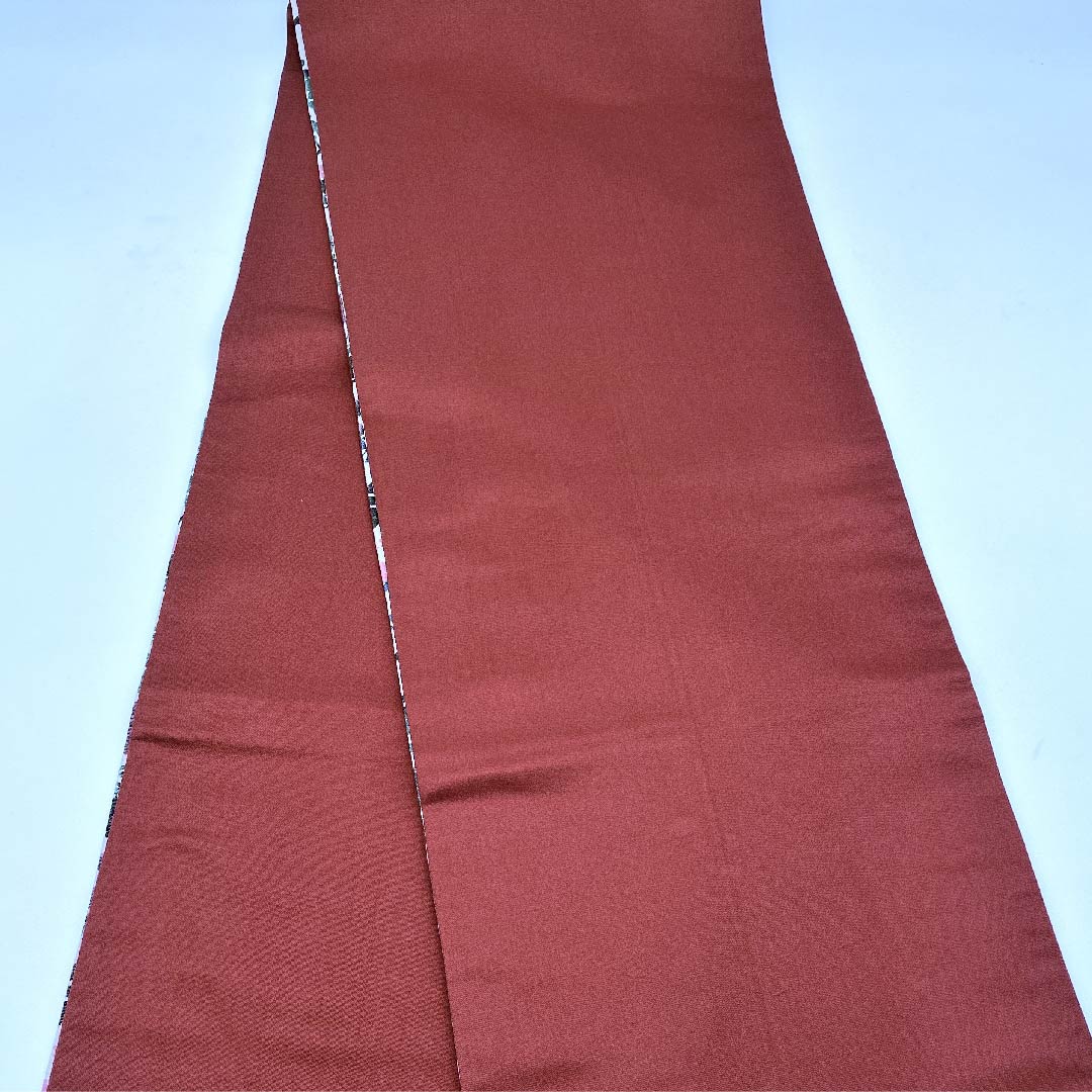 袋帯 生成り色(きなりいろ) 遠山 桜 紅葉 帯丈452cm 正絹 Aランク 全通 カジュアル クリーム系 1123005373415