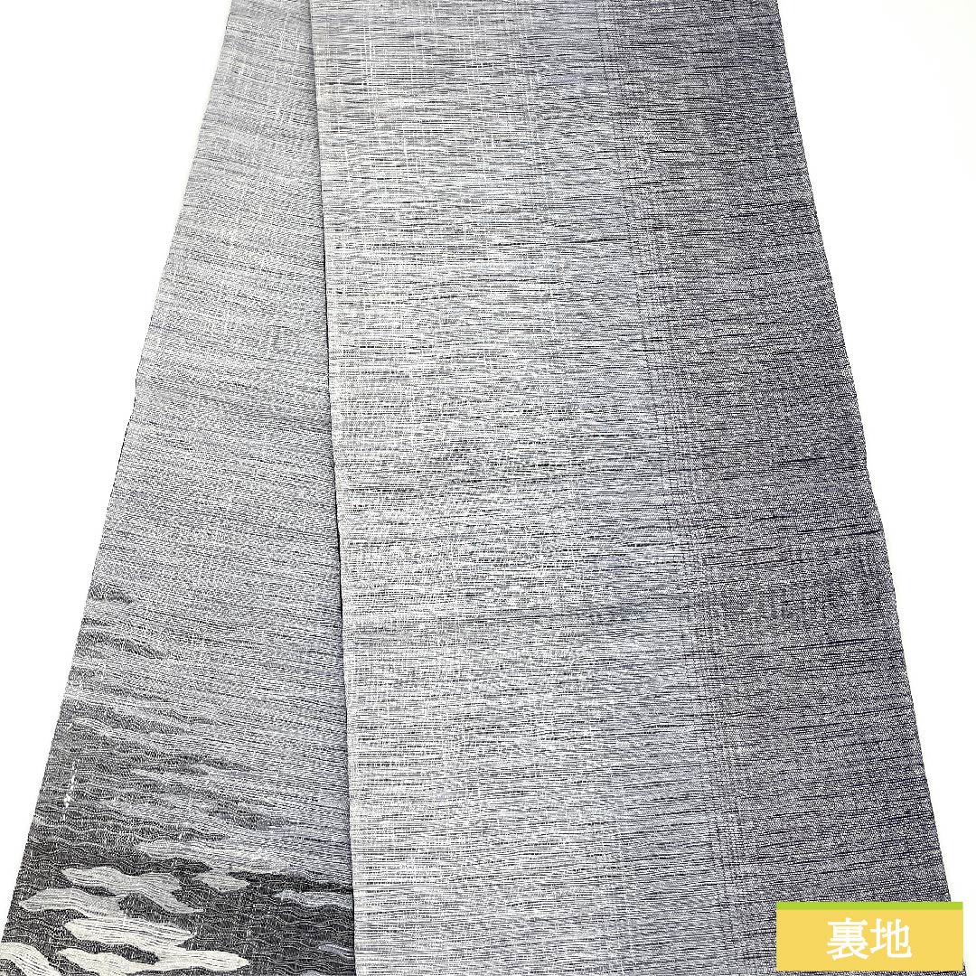 袋帯 黒色 瓦 桔梗 露芝 万寿菊 帯丈448cm 正絹 Sランク 六通 フォーマル 黒系 1123010742310