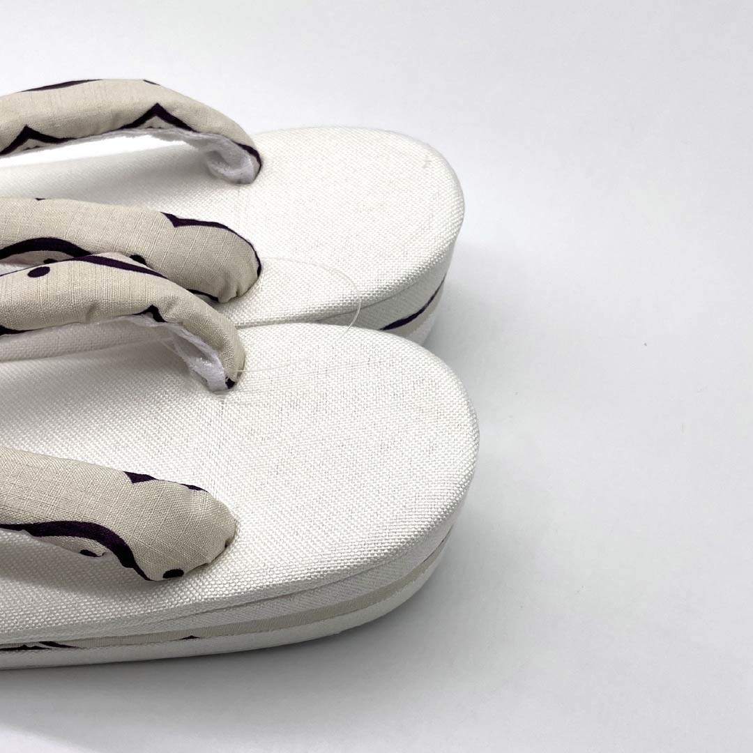 (新品)草履 亜麻 NEWランク 夏草履 亜麻草履 日本製 夏用 長さ24cm Lサイズ 白系 1122001701411