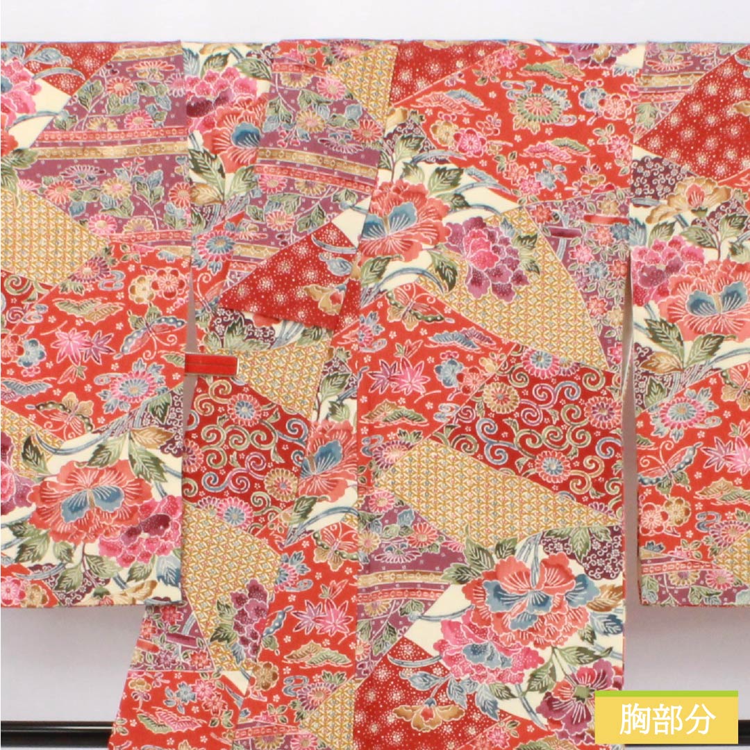 小紋 正絹 Sランク 身丈163cm 裄丈67cm 袷 京紅型 割付文様 紅型調 草花 グラデーション系 1115007342499