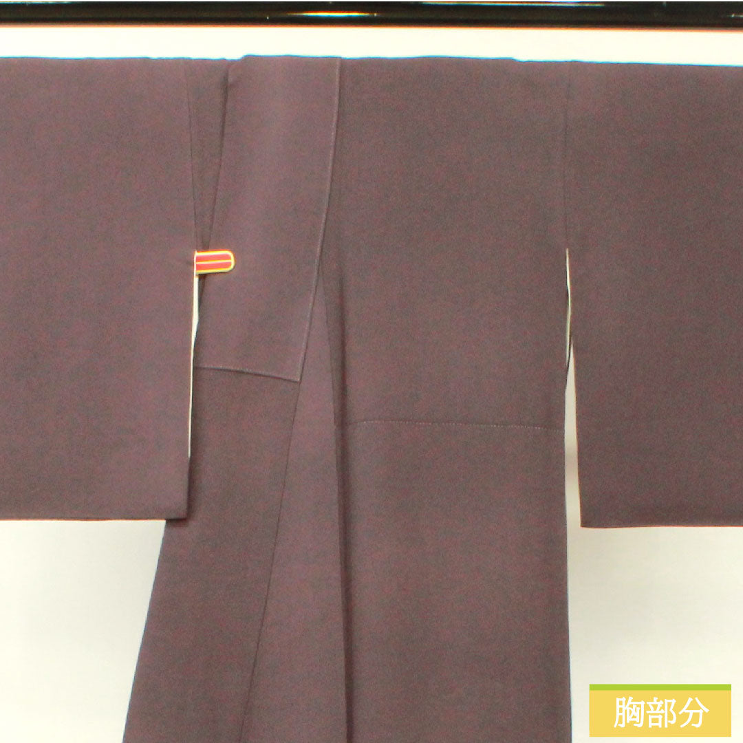 彩色留袖 纯丝 长度159.5cm 袖长66cm 里衬 紫色苏绣 吉祥图案 珍珠色调 A级 紫色 1111001303320