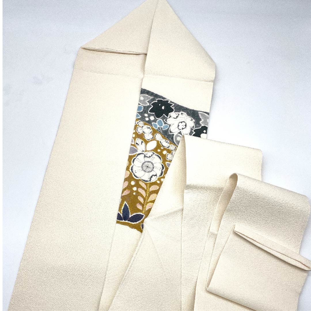 名古屋帯 素色 辻ヶ花模様 古典柄 帯丈378cm 正絹 Sランク ポイント柄 セミフォーマル 白系 1124005042311 名古屋仕立て