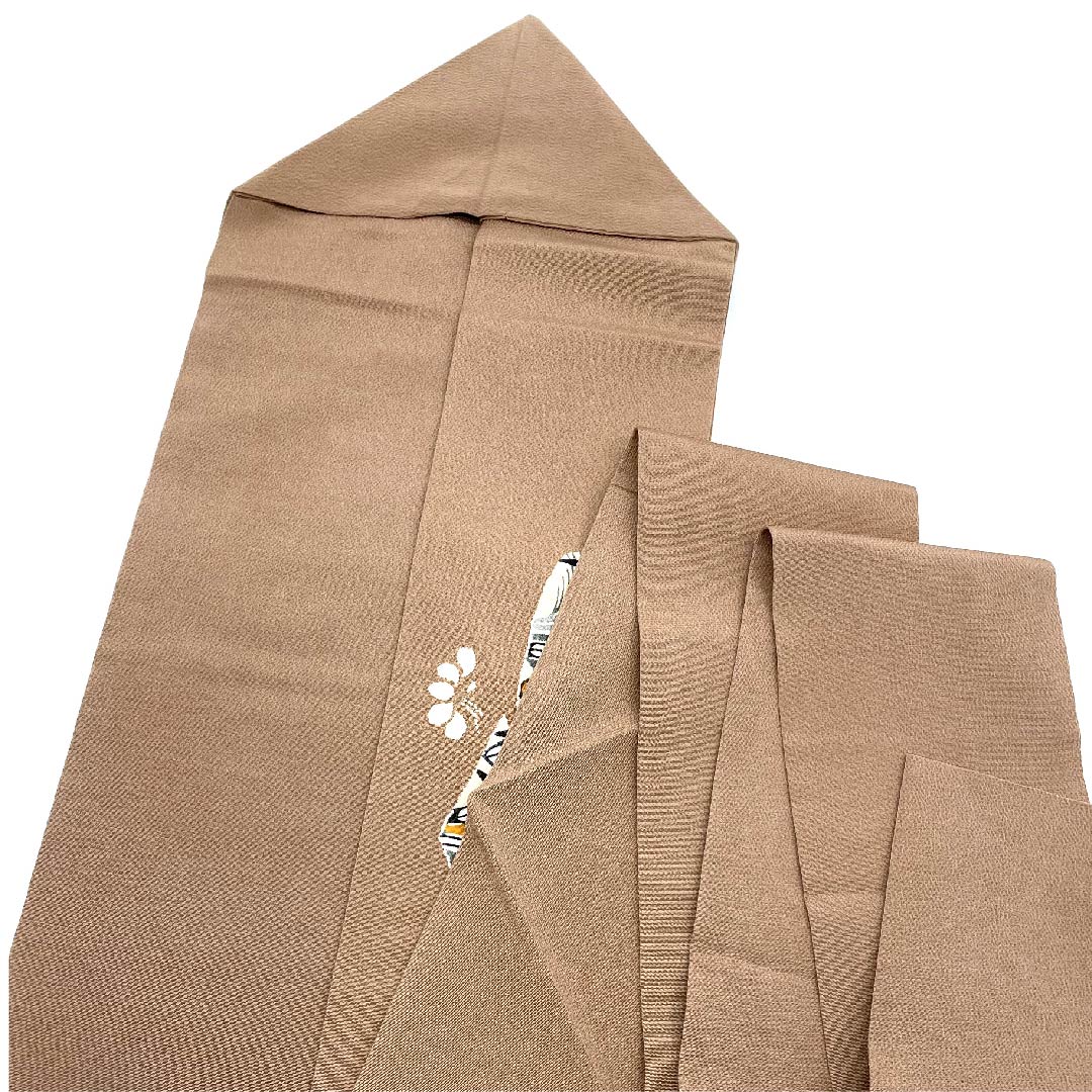 名古屋帯 小鹿色 京紅型 栗山工房 辻ヶ花模様 帯丈376.5cm 正絹 Sランク ポイント柄 カジュアル 茶系 1124005192314 名古屋仕立て