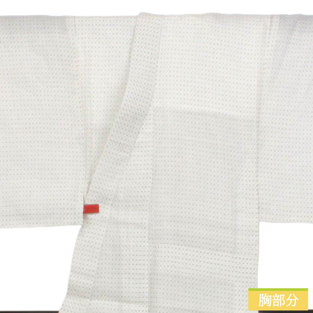 夏物 麻 男物 Bランク 身丈141cm 裄丈68cm 能登上布 絣柄 紗 白系 1132006454411