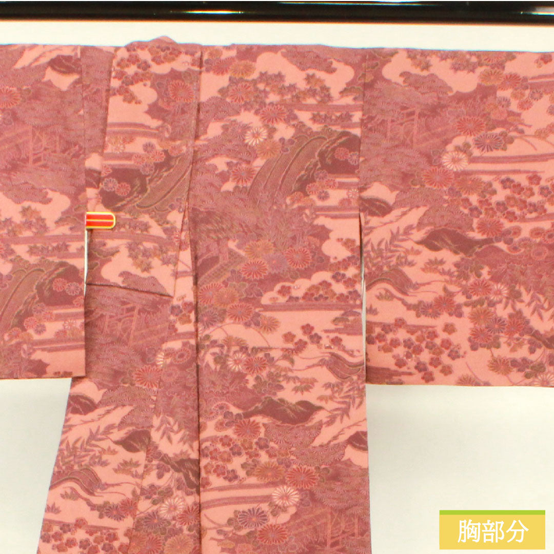 Komon, pure silk, length 152.5cm, sleeve length 60.5cm, lined, light purple, Edo Komon, Rokutani Hiroomi, traditional craftsman, Chayatsuji, S rank, purple, 1115004322220