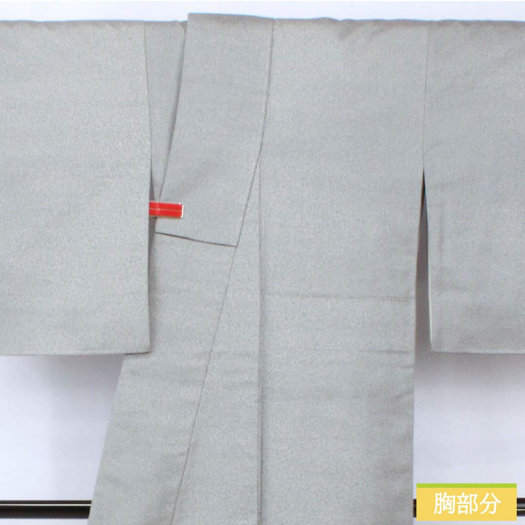 小紋 正絹 身丈153cm 裄丈62.5cm 袷 銀色(ぎんいろ) 天目染 しつけ糸付き Aランク グレー系 1115005353222