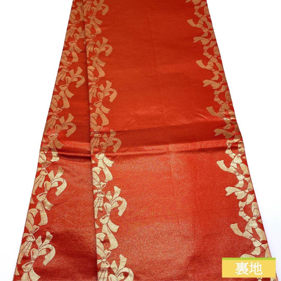 袋帯 正絹 振袖用 束ね熨斗 立涌 亀甲 帯丈436cm Sランク 全通 フォーマル 金系 1123013752321