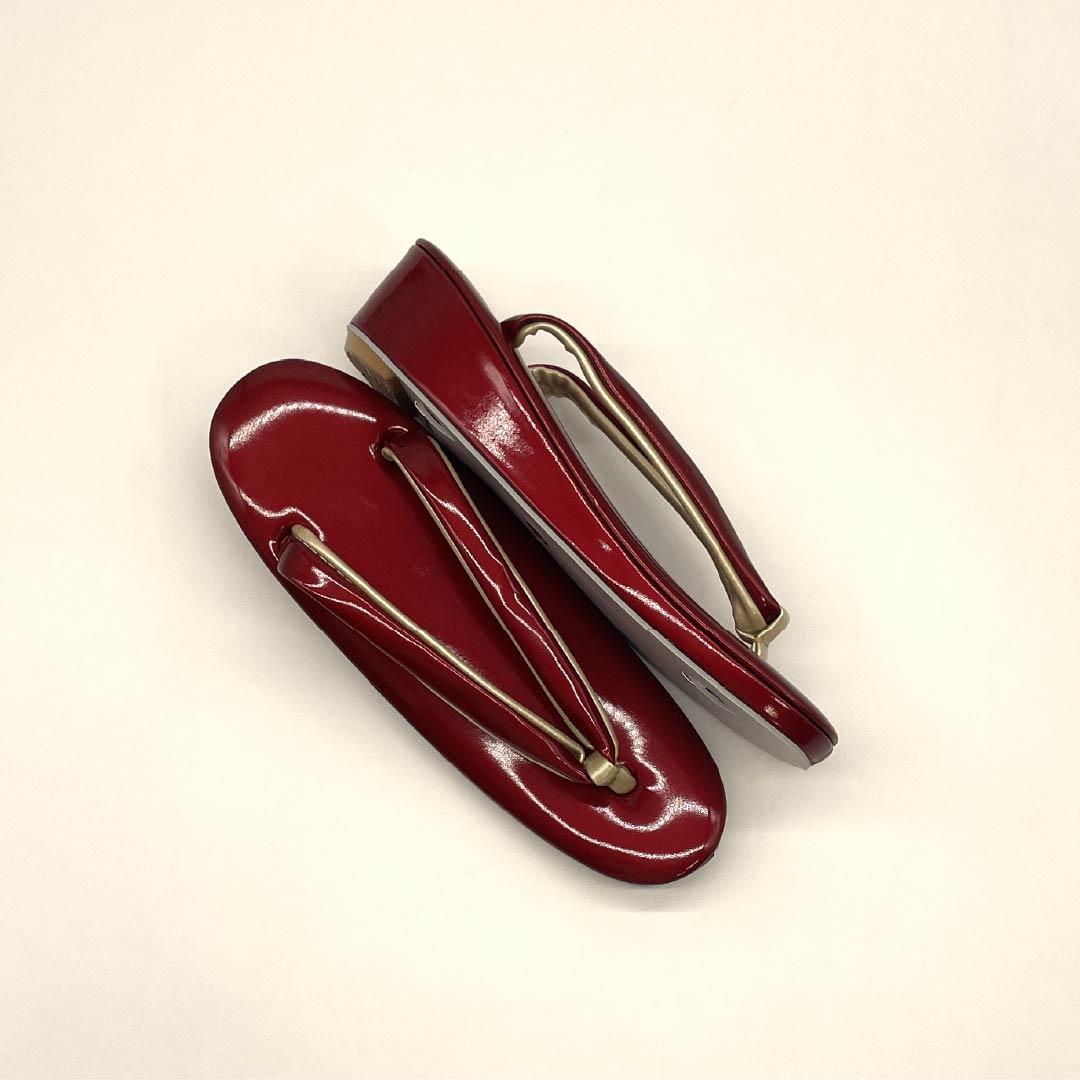 (New old stock) Formal sandal and bag set, raw crimson, unused, plain, for long-sleeved kimono, size M, red, rank S, 1133000132312