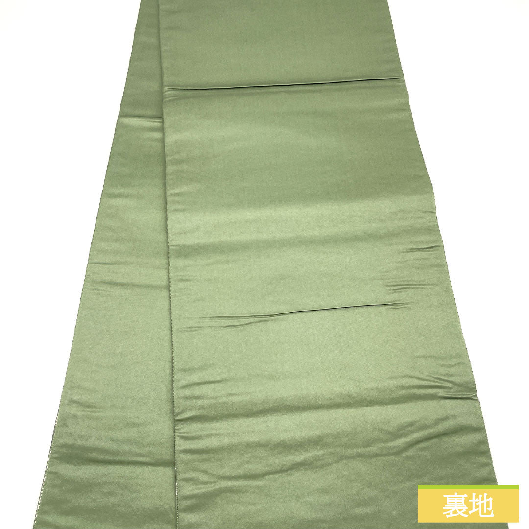 Fukuro Obi (Sash), Pure Silk, Grade A, 900 Nishijin Weave, Four Seasons of Arashiyama, Length 434cm, Six-Ply, Formal, Green, 1123016953319