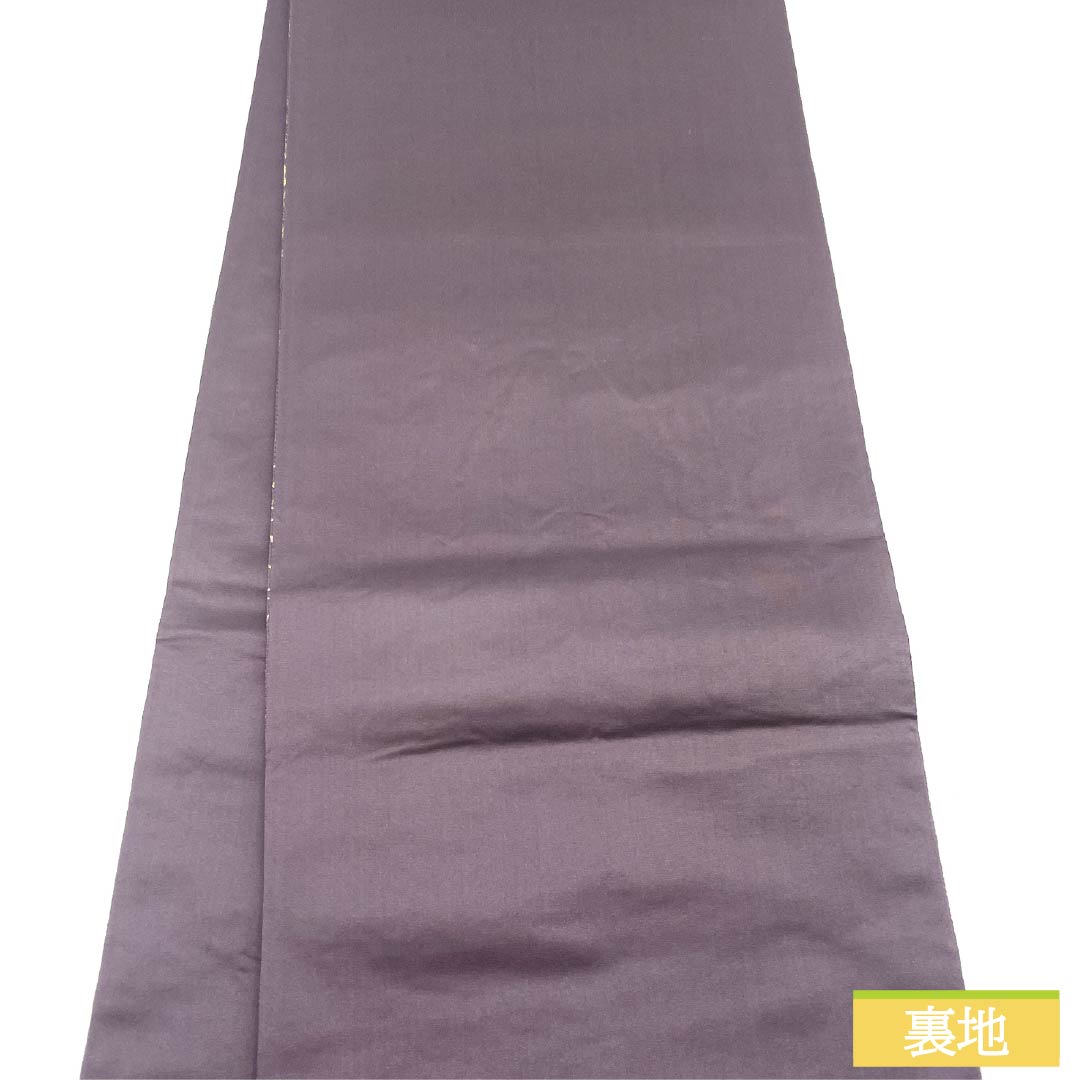 袋帯 正絹 中滅紫色(なかのけしむらさきいろ) 留袖用 正倉院文様 唐花 鳳凰 帯丈442cm Sランク 六通 フォーマル 紫系 1123014292320