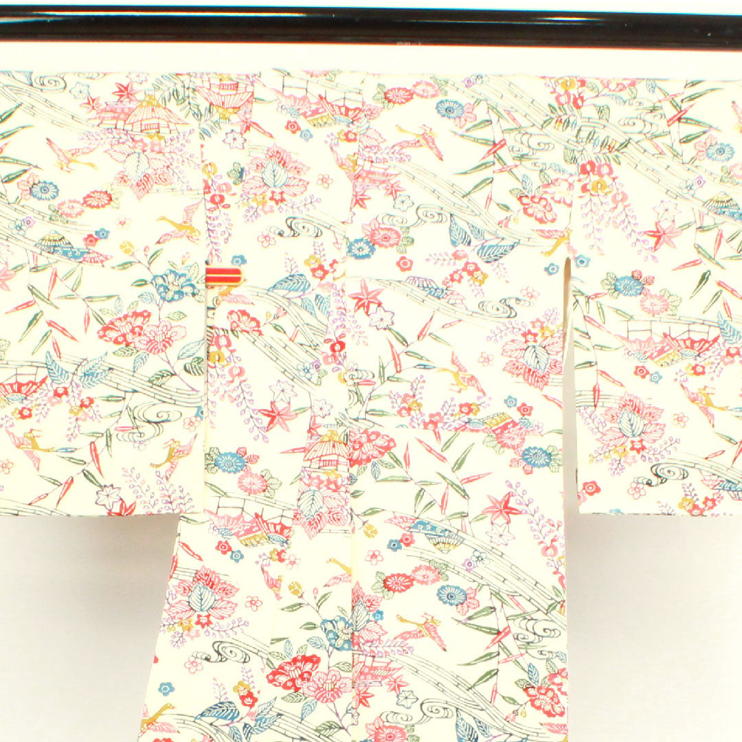 Komon Length 163.5cm Sleeve length 65cm Awase Milky white Kyo-Bingata Chayatsuji Pure silk S rank White 1115003342411