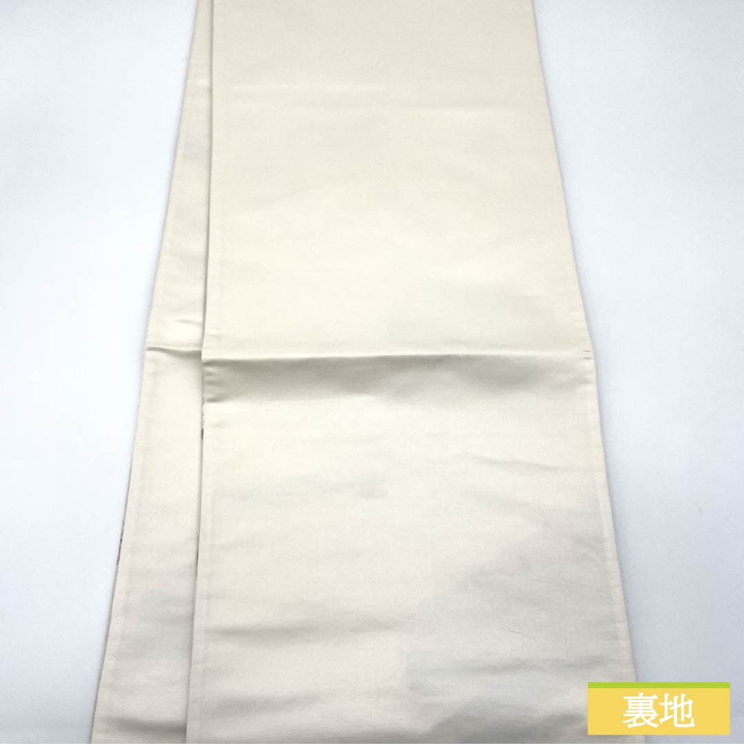 袋帯 正絹 Sランク 竹垣 流水 梅鉢 留袖用 帯丈432cm 六通 セミフォーマル 銀系 1123015362322