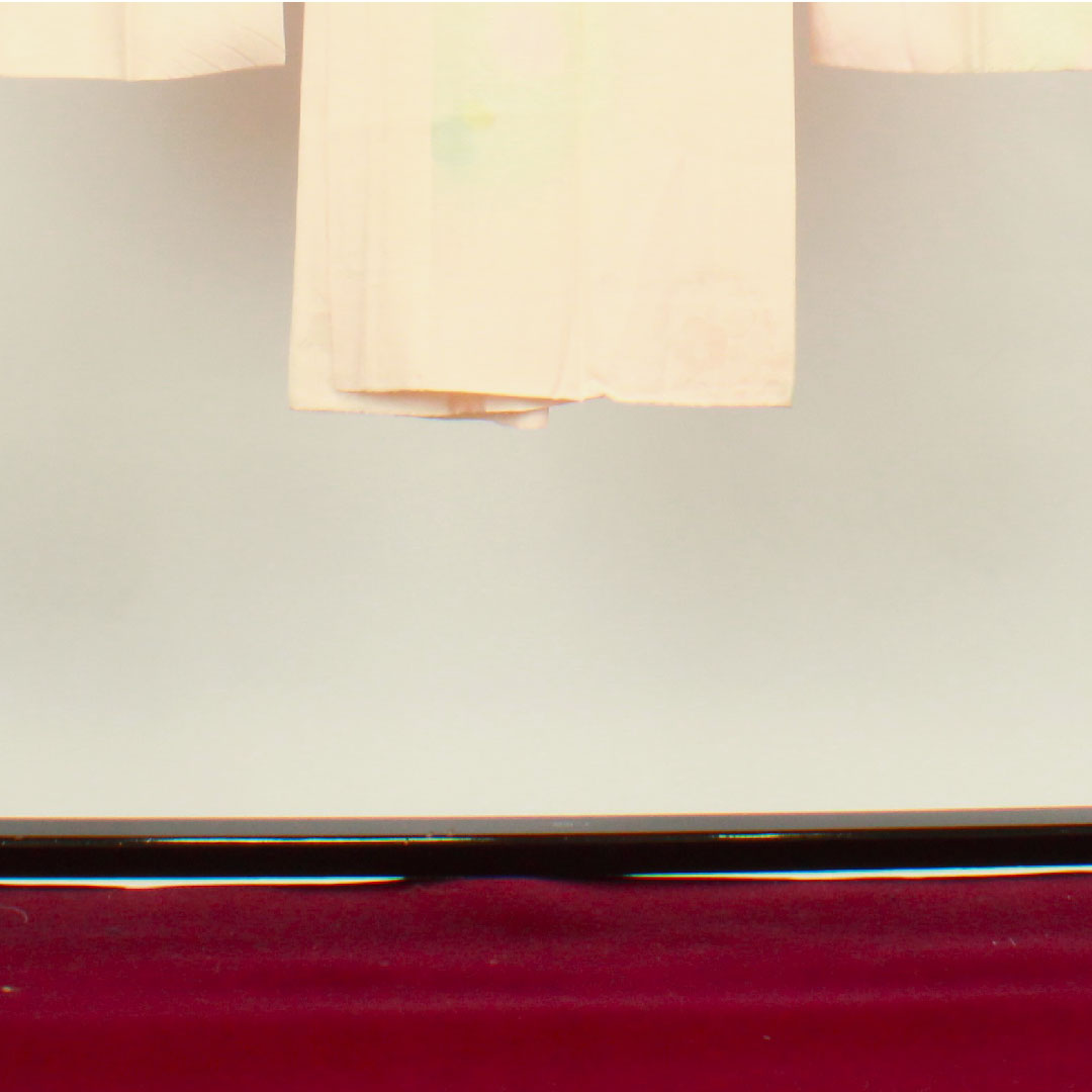 長襦袢 正絹 身丈124cm 裄丈64cm 単衣 振袖用 ボカシ染 雪輪 椿 Aランク ピンク系 1129000393113