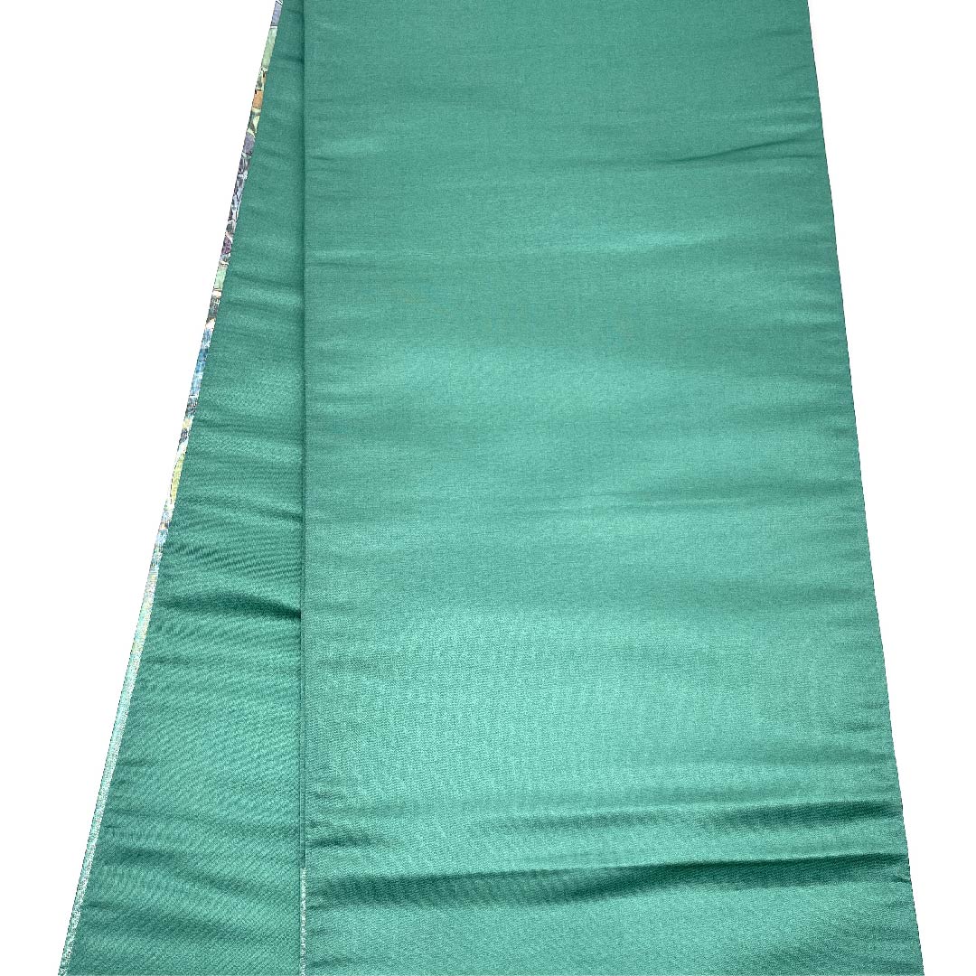 袋帯 千種色(ちぐさいろ) 銀通し 辻ヶ花 帯丈428cm 正絹 Sランク ポイント柄 セミフォーマル 緑系 1123008822319