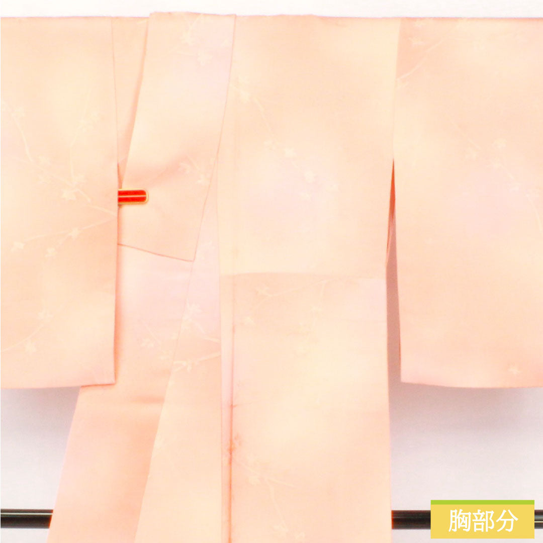 小紋 正絹 Sランク 身丈161.5cm 裄丈64.5cm 袷 ボカシ染 枝花 一つ紋 木瓜 グラデーション系 1115007672499