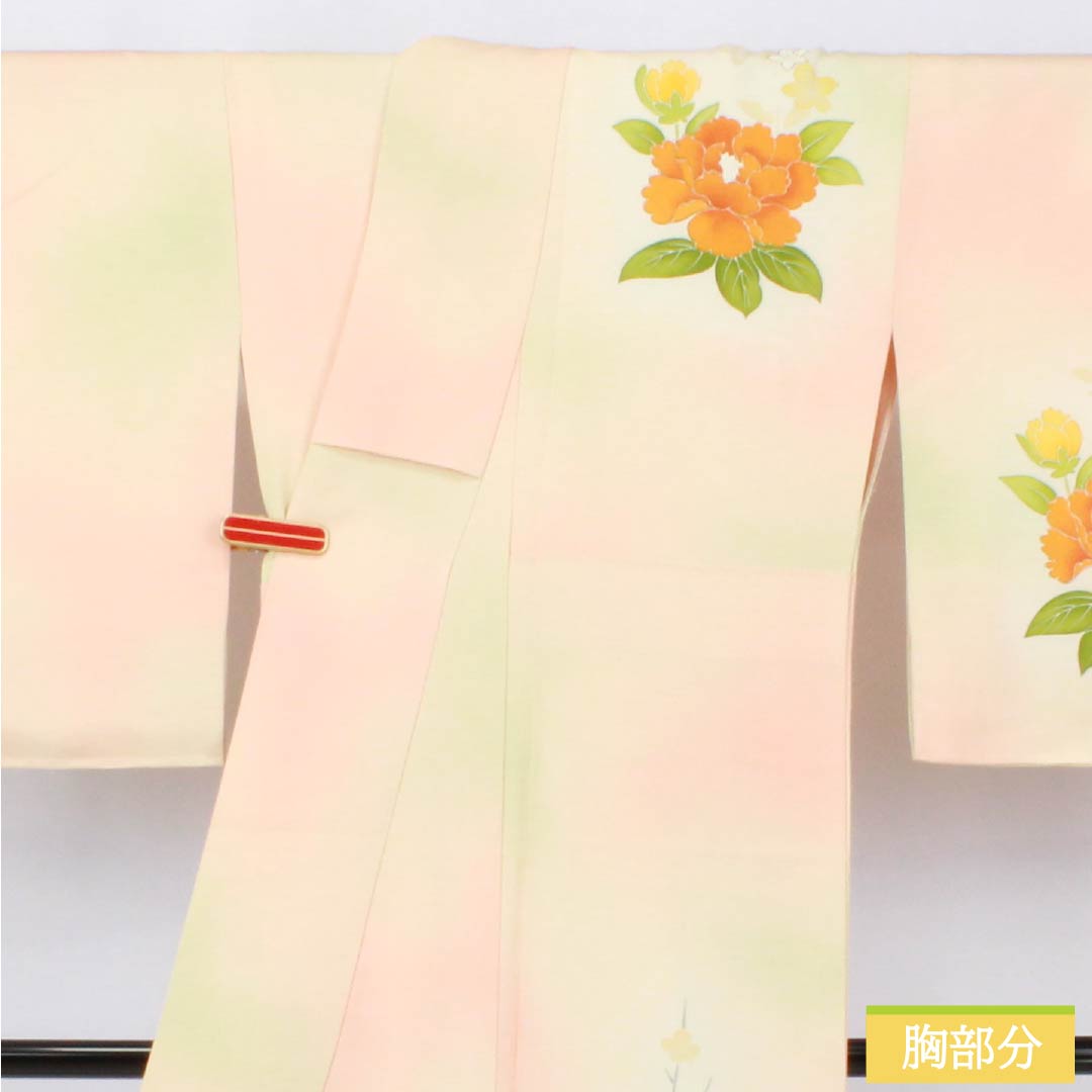 Visiting Kimono, Pure Silk, Rank B, Lined, Length 156.5cm, Sleeve Length 64cm, Kyoto Yuzen, Auspicious Pattern, Gradient, Product Number 1112006544399