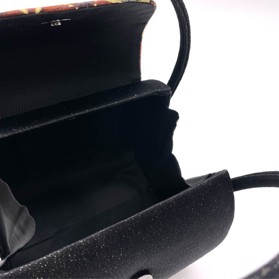 和装バック フォーマル 黒色(くろいろ) 振袖用 桜 キラキラ 黒系 Sランク 113900050210