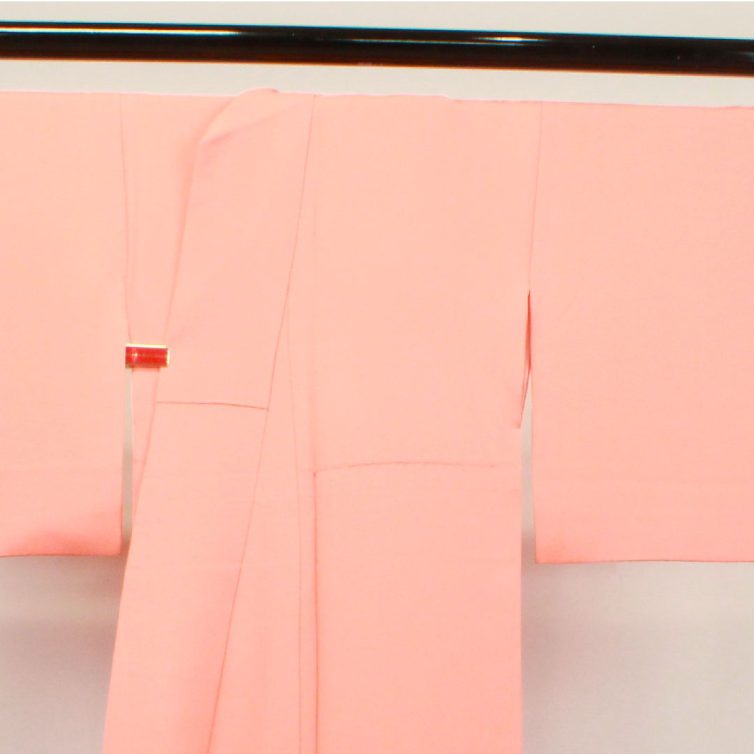 色無地 正絹 鴇色 素無地 梅鉢 身丈156.5cm 裄丈63.5cm 袷 Aランク ピンク系 1114000983313