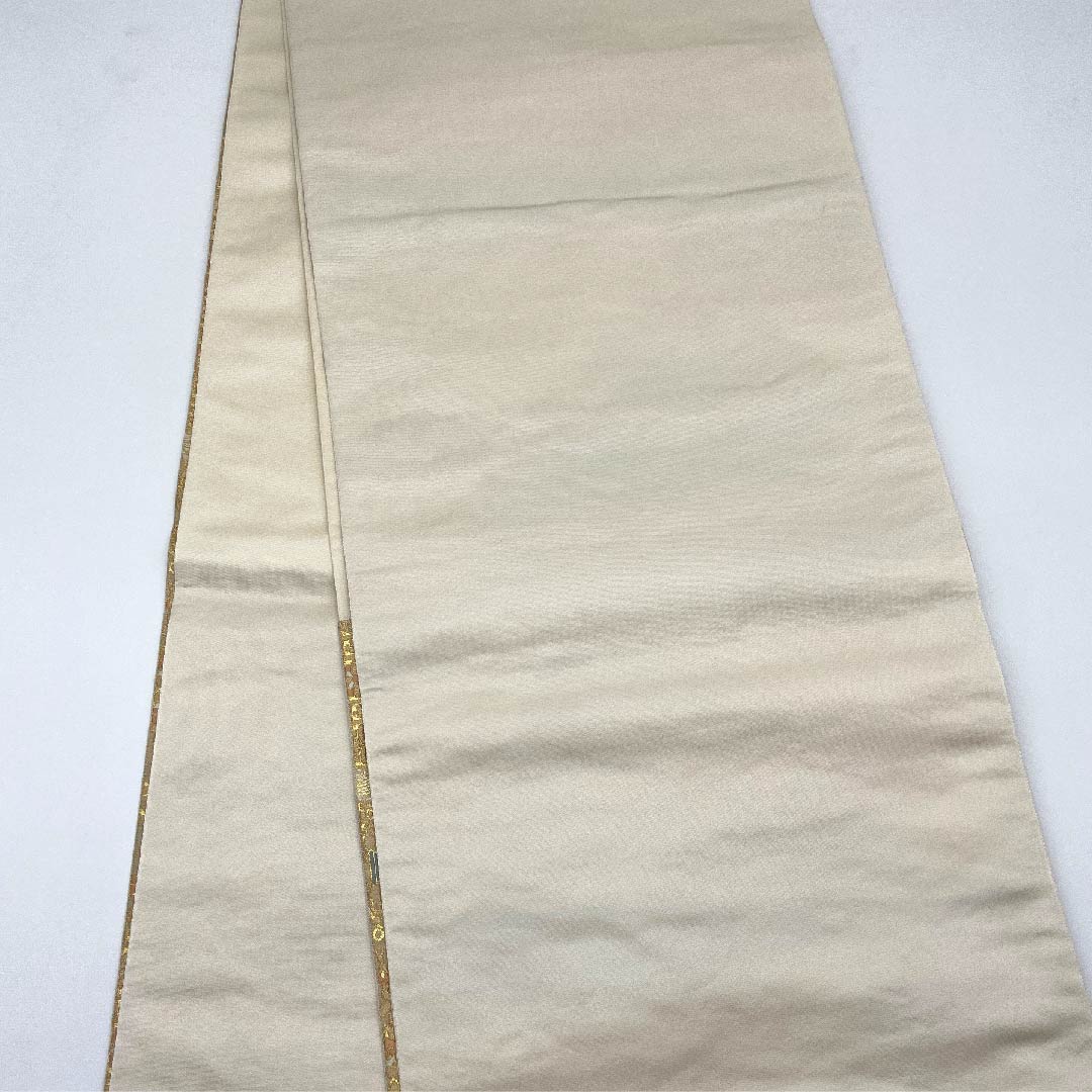 (未仕立)袋帯 金色 吉祥文様 服部織物謹製 帯丈428cm 正絹 Aランク 六通 フォーマル 金系 1123006013321