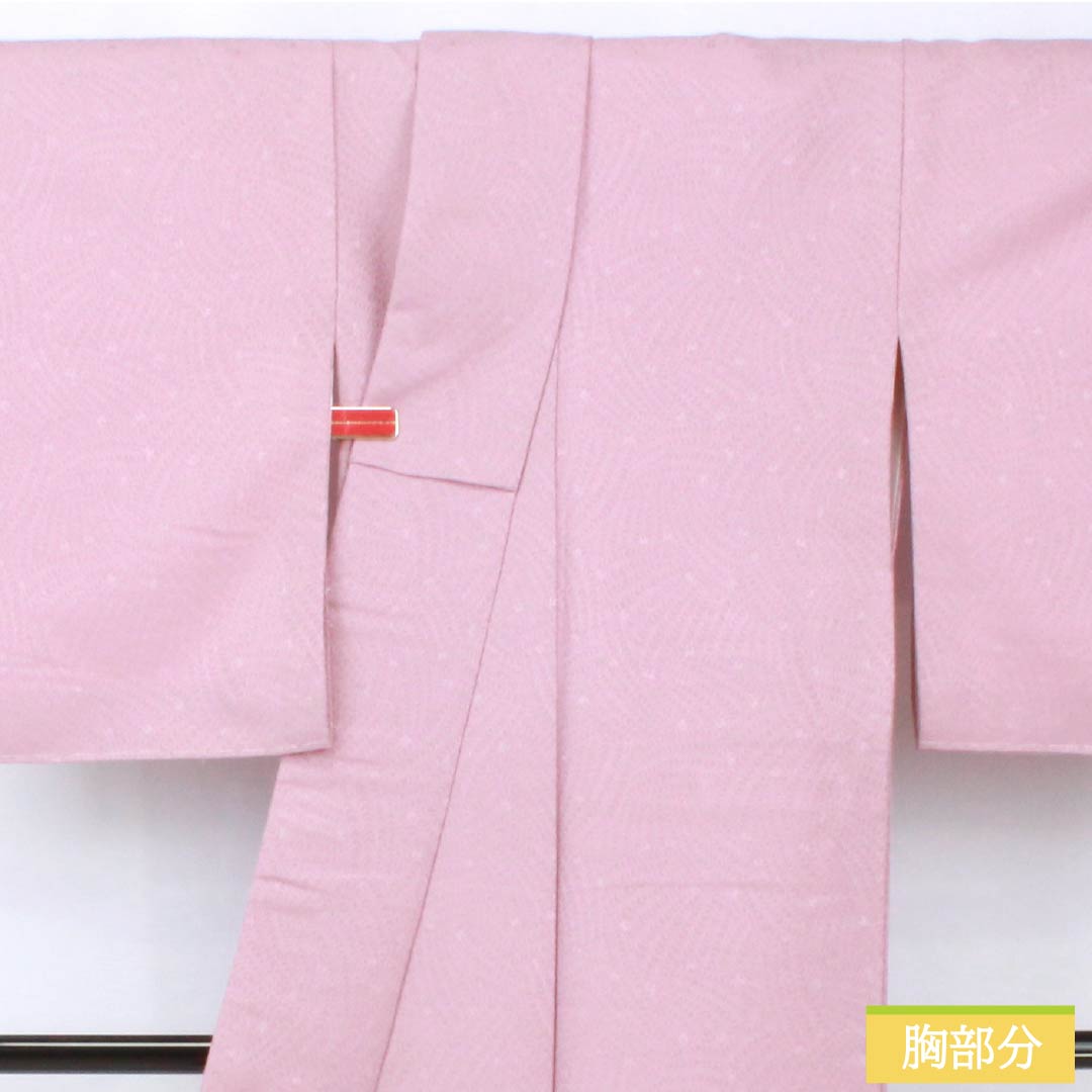 色無地 ポリエステル 身丈158cm 裄丈63cm 美人祭色(びじんさいいろ) 綸子 洗える着物 袷 Aランク 紫系 1114002123320