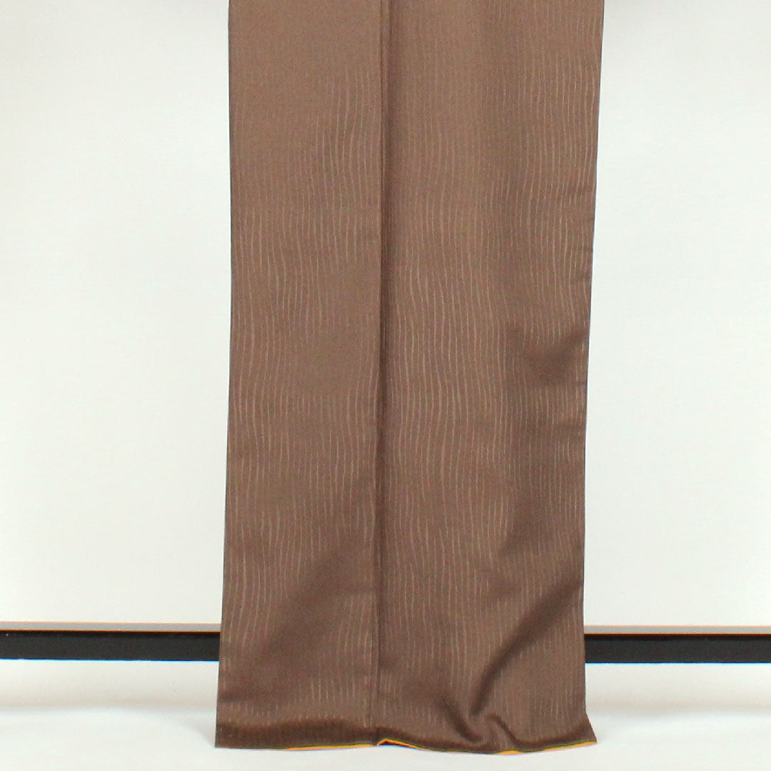 Homongi (formal kimono), polyester, lined, length 167cm, sleeve length 67cm, washable, cherry blossom, A rank, brown, 1112000393514