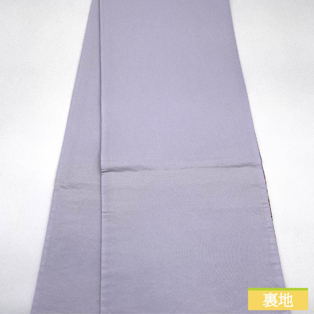 袋帯 正絹 淡紫色色(たんししょくいろ) 桜 帯丈446cm Sランク 六通 フォーマル 紫系 1123011642320