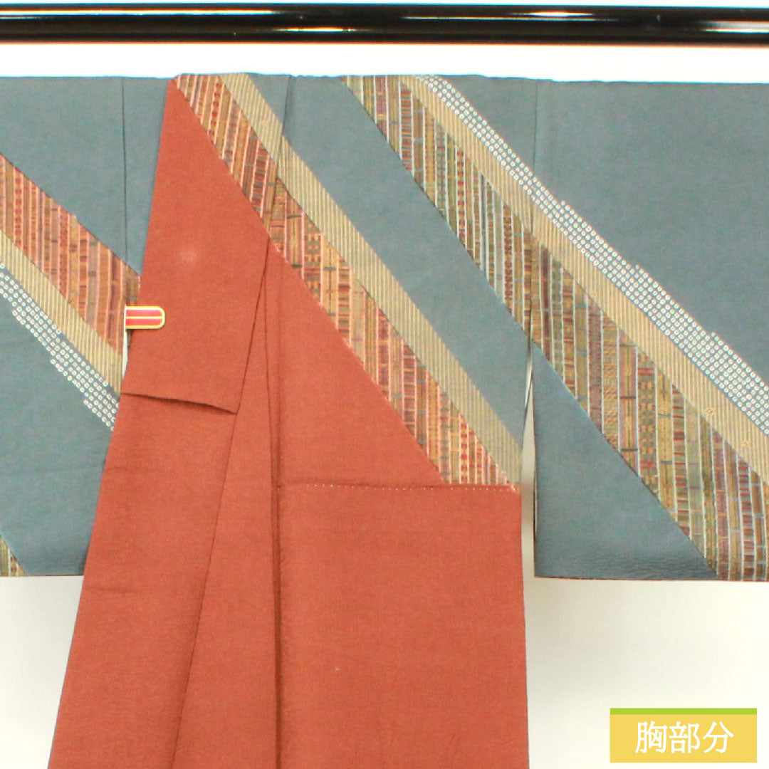Homongi, pure silk, lined, length 159.5cm, sleeve length 67.5cm, nando-nezuiro (nandonezuiro), dark brown, Kyo-yuzen, abstract pattern, A rank, gradation style, 1112004533399