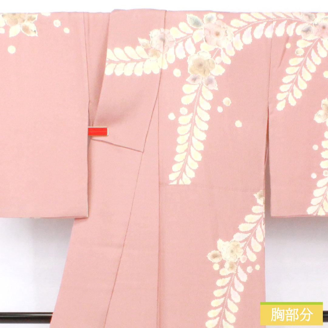 訪問着 正絹 袷 身丈157.5cm 裄丈66.5cm 紅鼠色(べにねずいろ) 辻ヶ花 桐屋翠山工房謹製 Aランク 紫系 1112005813320