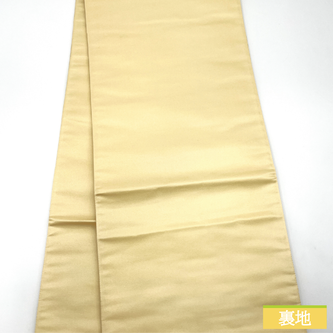 袋帯 正絹 Aランク 西陣織 エ霞 梅 竹 吉祥文様 帯丈430cm 六通 フォーマル 金系 1123017303321