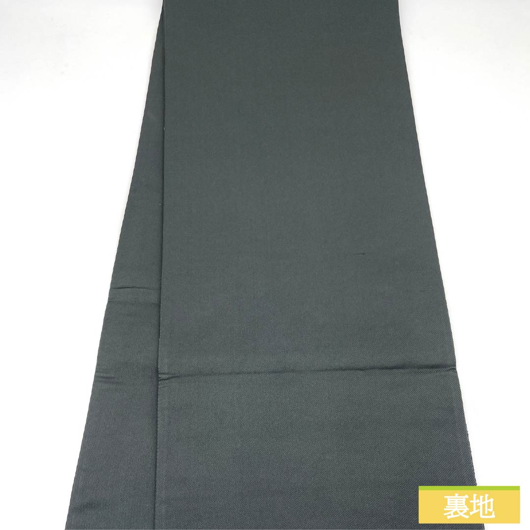 袋帯 正絹 引箔 五雲三昧 ドット 帯丈444cm Sランク 六通 カジュアル 黒系 1123013112310