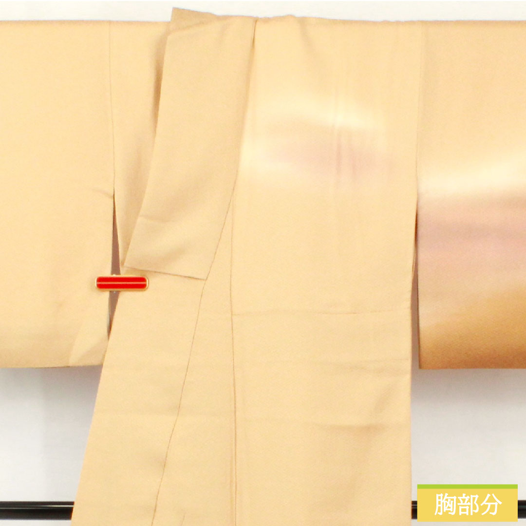 訪問着 正絹 袷 身丈162.5cm 裄丈64cm 麴色(こうじいろ) 京友禅 付下げ 梅 Sランク ベージュ系 1112005292425