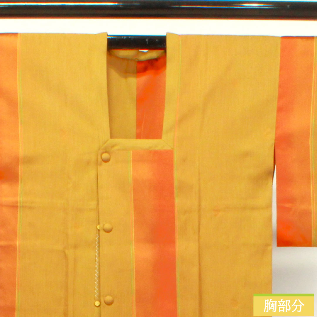 道行コート 正絹 身丈122.5cm 裄丈64cm 唐金色(からかねいろ) 抽象模様 Sランク 単衣 黄系 1117001012923