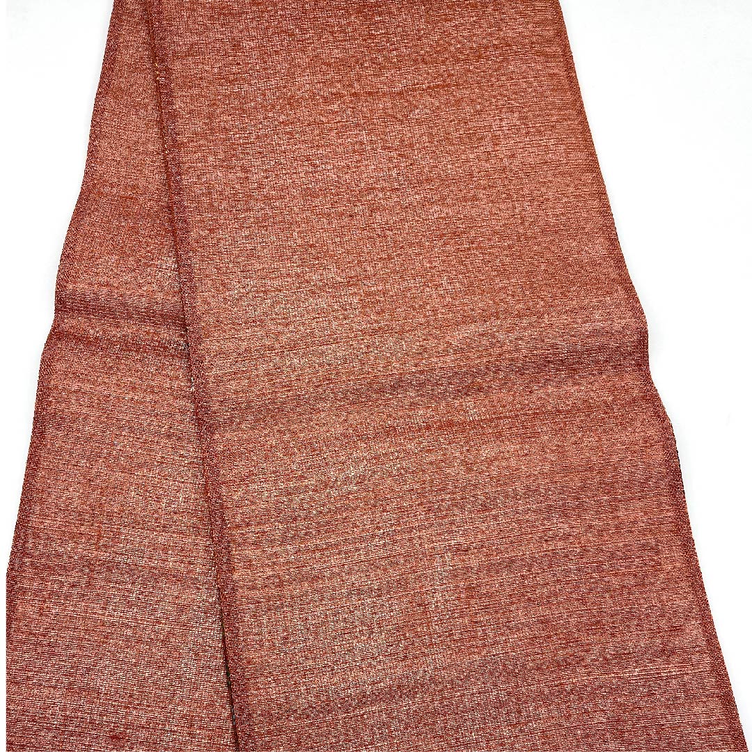 Fukuro Obi (Bengara-iro) Geometric Pattern Length 436cm Pure Silk S Rank Six-way Casual Brown 1123007912314