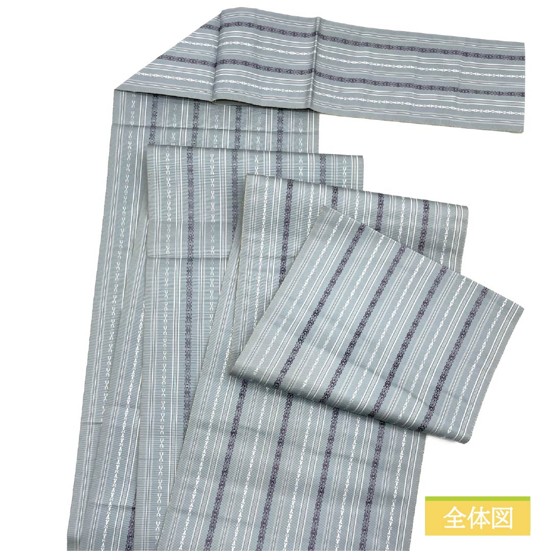 Nagoya obi, agarwood brown (tono chairo), Kenjo pattern, Hakata weave, obi length 361cm, pure silk, S rank, full length, casual, gray, 1124007122322, pine needle style