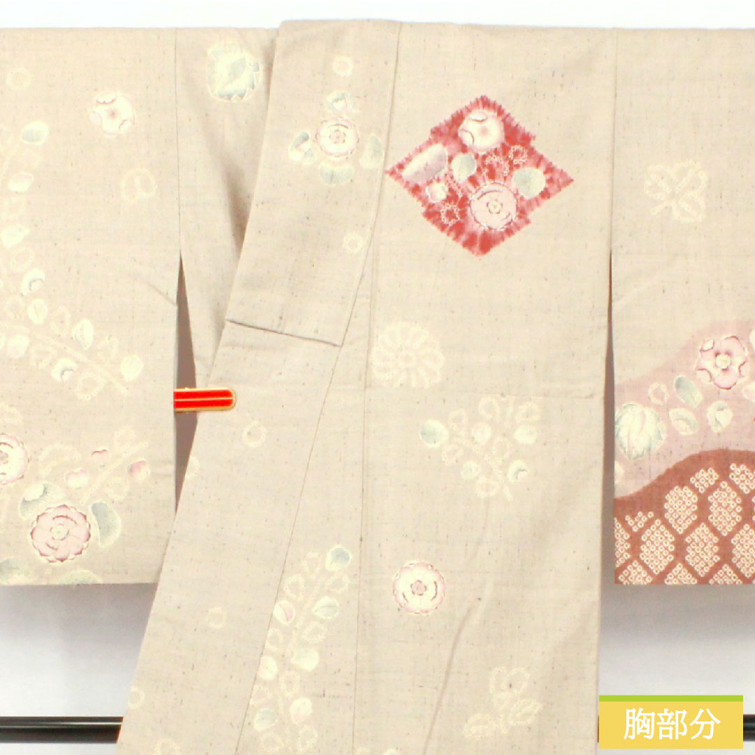 訪問着 正絹 袷 身丈157.5cm 裄丈63cm 小町鼠色(こまちねずいろ) 紬地 辻ヶ花 Sランク グレー系 1112005212322