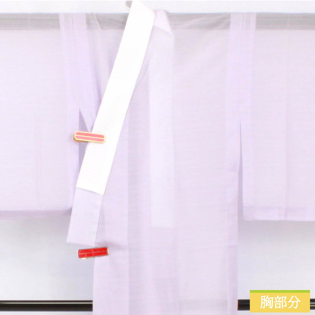 夏物 ポリエステル 長襦袢 身丈129cm 裄丈65cm 淡藤色(うすふじいろ) 洗える着物 絽 Sランク 紫系 1132002202120