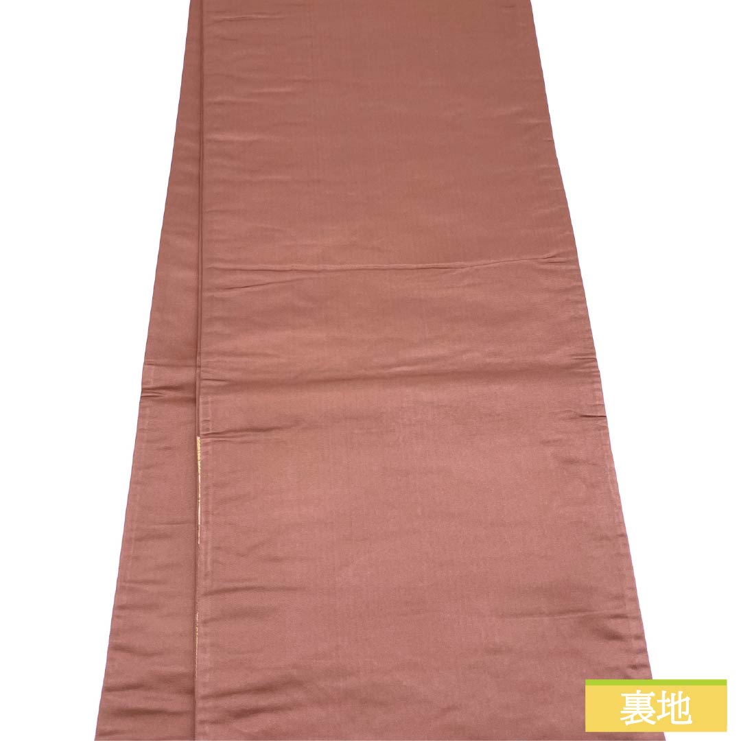 袋帯 正絹 鴇浅葱色(ときあさぎいろ) 留袖用 雲取り 鳳凰 梅 帯丈425cm Sランク 六通 フォーマル 茶系 1123014212314