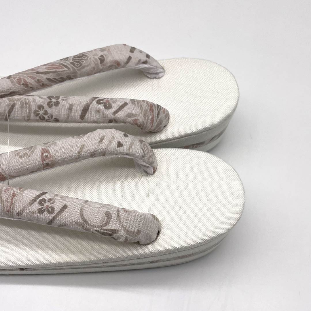 (New) Zori Sandals, Linen, NEW Rank, Summer Zori, Linen Zori, Made in Japan, For Summer, Length 24cm, L Size, White, 1122001571411