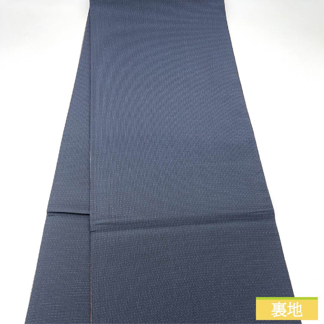 袋帯 正絹 茶褐色色(ちゃかっしょくいろ) 大島紬地 染め 風景模様 帯丈456cm Sランク 全通 カジュアル 茶系 1123013002414