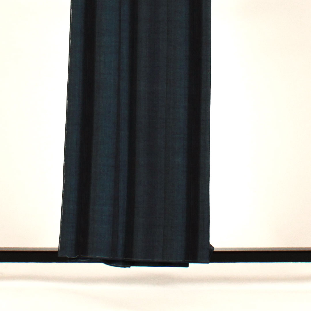 紬 身丈157.5cm 裄丈62cm 縞模様 手織り 正絹 Sランク 袷 紺系 1116001002318