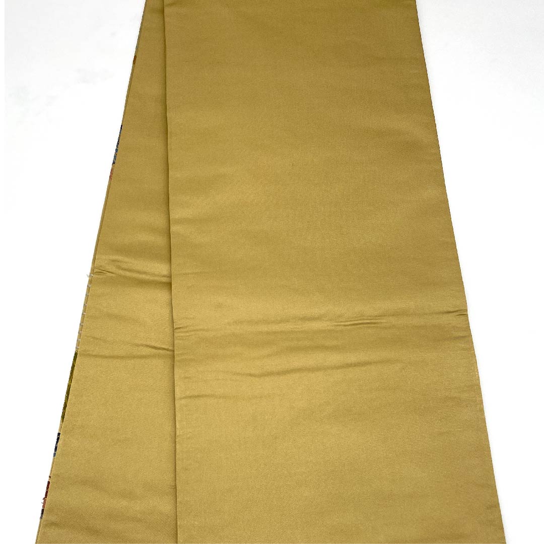 Fukuro obi (kiotsuiro) with cherry blossoms, autumn leaves, and pine trees, Shiraayaen Oba, obi length 436cm, pure silk, S rank, six-pass, formal, beige, 1123009022325