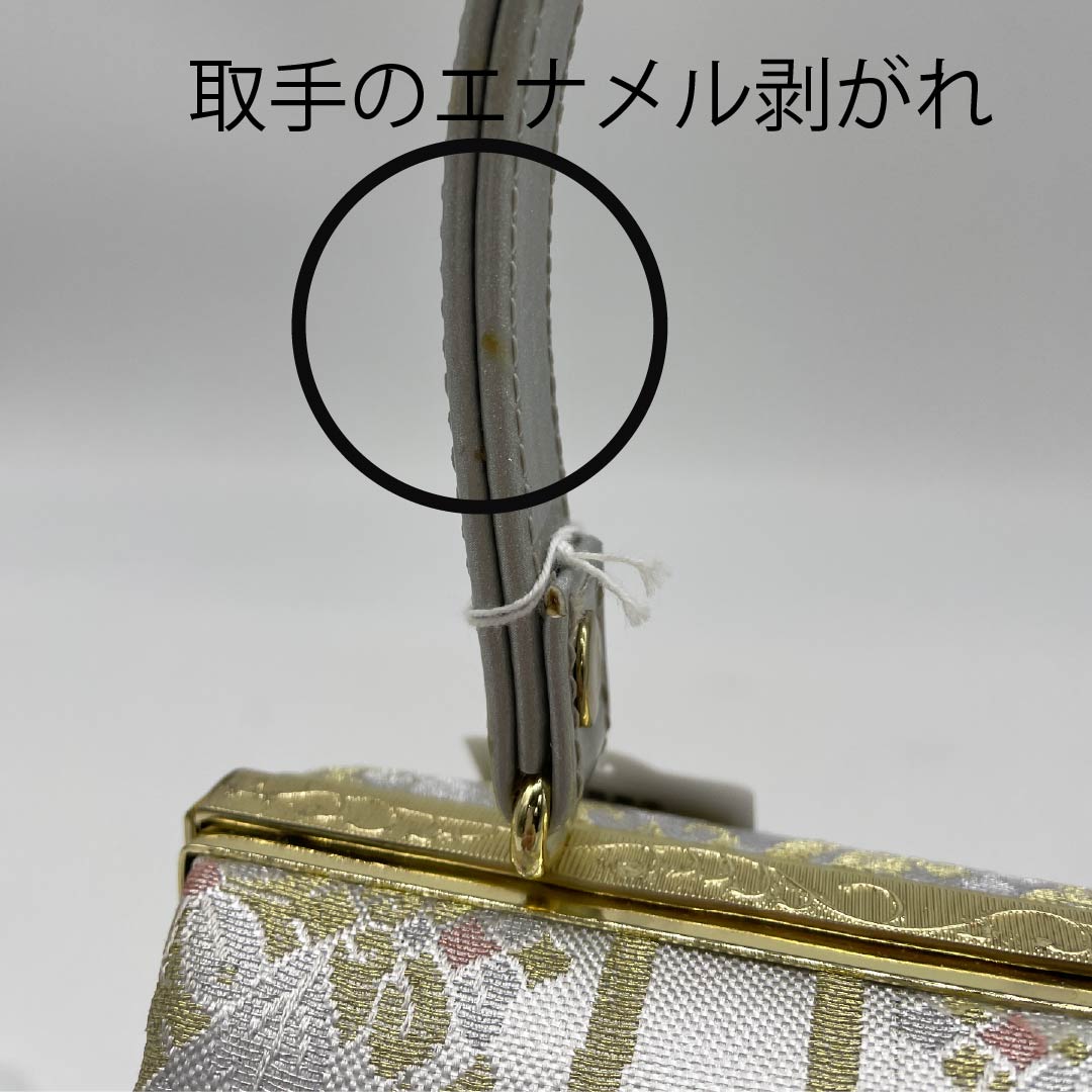 和装バック フォーマル 銀色(ぎんいろ) 留袖用 立涌 古典柄 ベージュ系 Sランク 113900016225