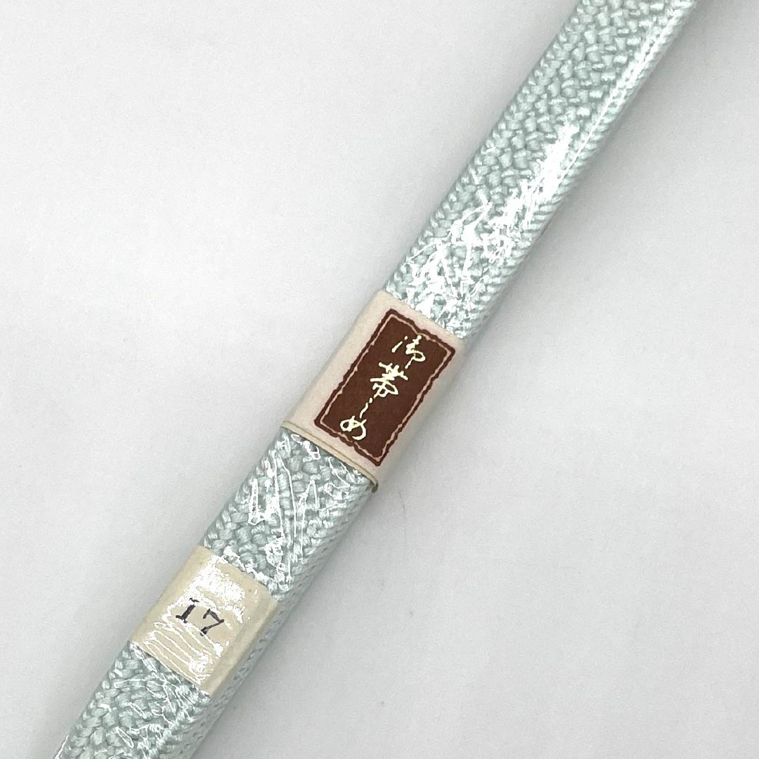 (新古品) 帯締め・帯揚げセット 正絹 Aランク 青白磁色(せいはくじいろ) 絞り 流水 長さ約156cm 幅約1.6cm セミフォーマル 水色系 1141000013324