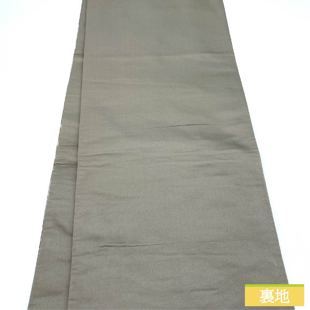 袋帯 正絹 消炭鼠色(けしずみねずみいろ) 留袖用 振袖用 白綾苑大庭 松竹梅 帯丈444cm Aランク 六通 フォーマル グレー系 1123013623322