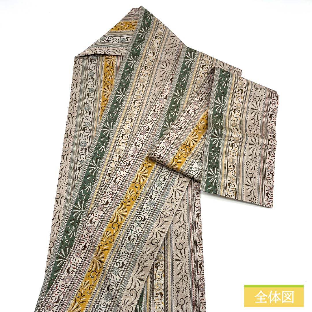 名古屋帯 花模様 帯丈367cm 正絹 Sランク 全通 セミフォーマル グラデーション系 1124008102399 名古屋仕立て