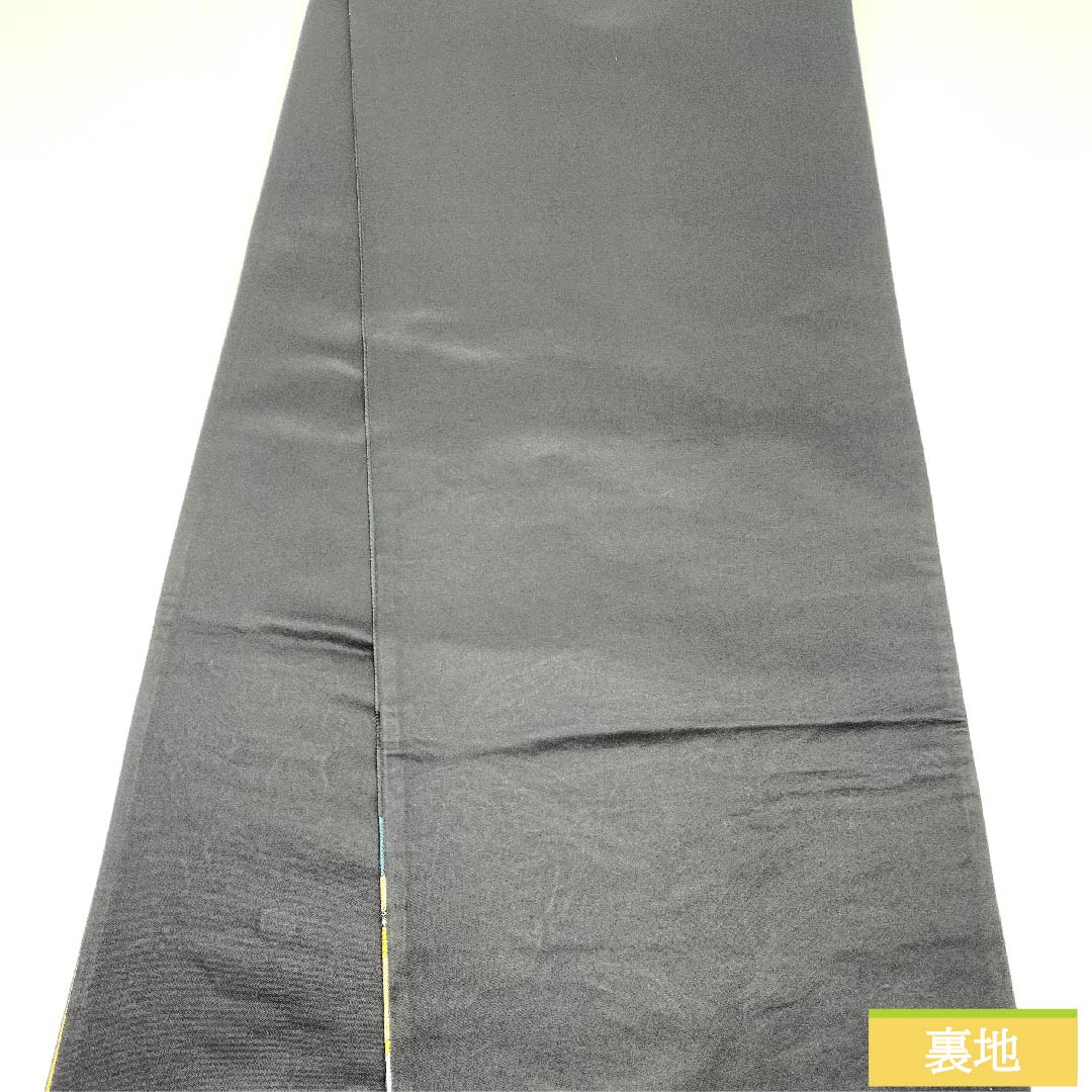 袋帯 高麗納戸色(こうらいなんどいろ) 梅 桜 花模様 石畳 帯丈430cm 正絹 Sランク 六通 フォーマル 緑系 1123010482319